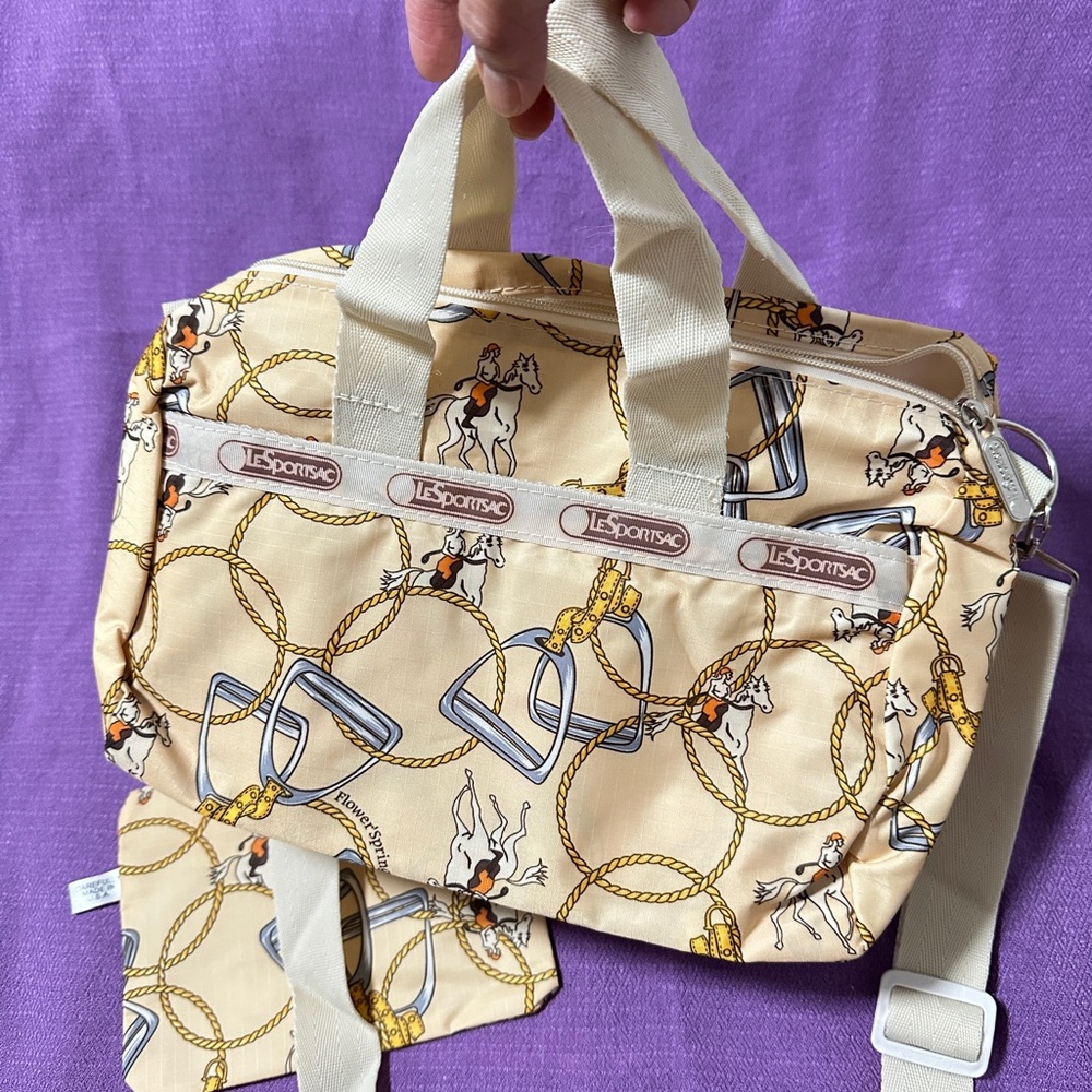 Beige and Yellow Patterned Bag